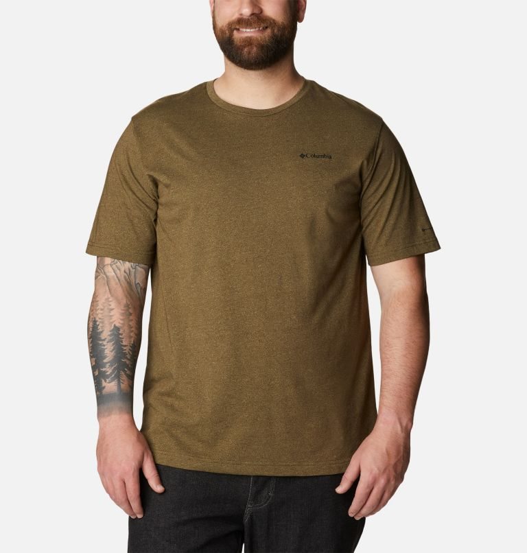 Men\'s Columbia Thistletown Hills Short Sleeve T Shirts Olive | Plus Size CA-L356L